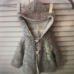 Cozy Gray Hooded Kids Sweater